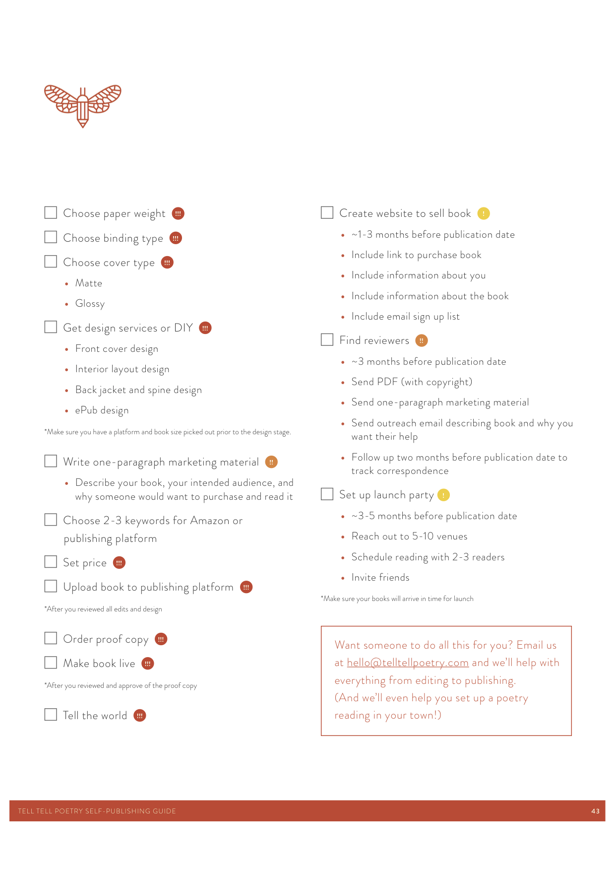 Self Publishing Checklist.pdf Poetry Publishing Checklist - Use this to Finally Finish Self-Publishing